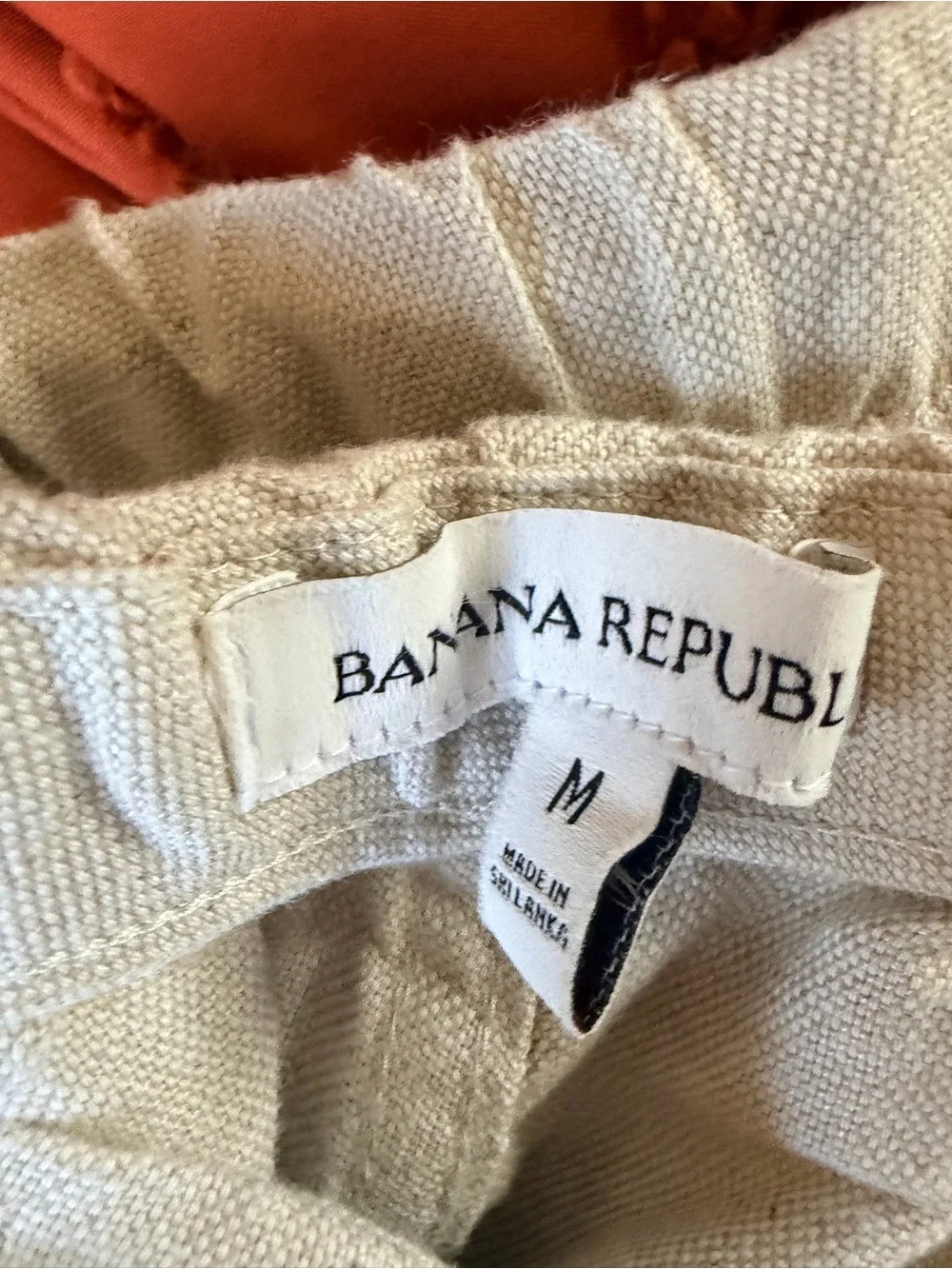 Banana Republic Men's Linen-Blend Drawstring Pants in Light Beige
